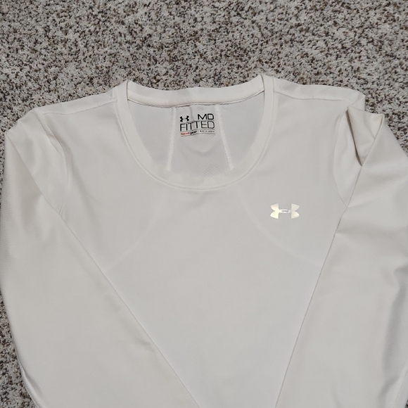 Under Armour Women's Off-White Long Sleeve Tee - Picture 3 of 4